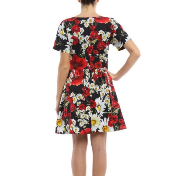 NWT. DOLCE & GABBANA Floral Print Mini Dress - Picture 4 of 7